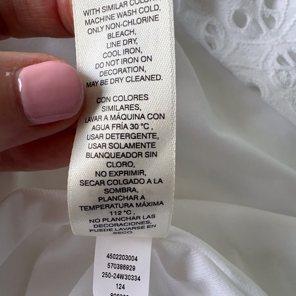 WHBM White Eyelet XL Sleeveless Dress NWT Keyhole Back V Neck Cruise Party Lined - Picture 14 of 16